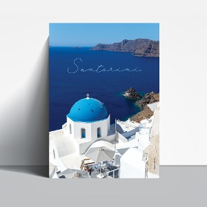 サントリーニ 海の風景ポスター